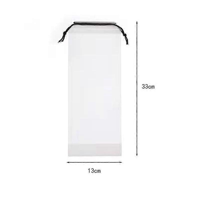 Transparent umbrella cover bag with drawstring, portable & waterproof, keeps umbrellas dry, prevents moisture, hand carry.