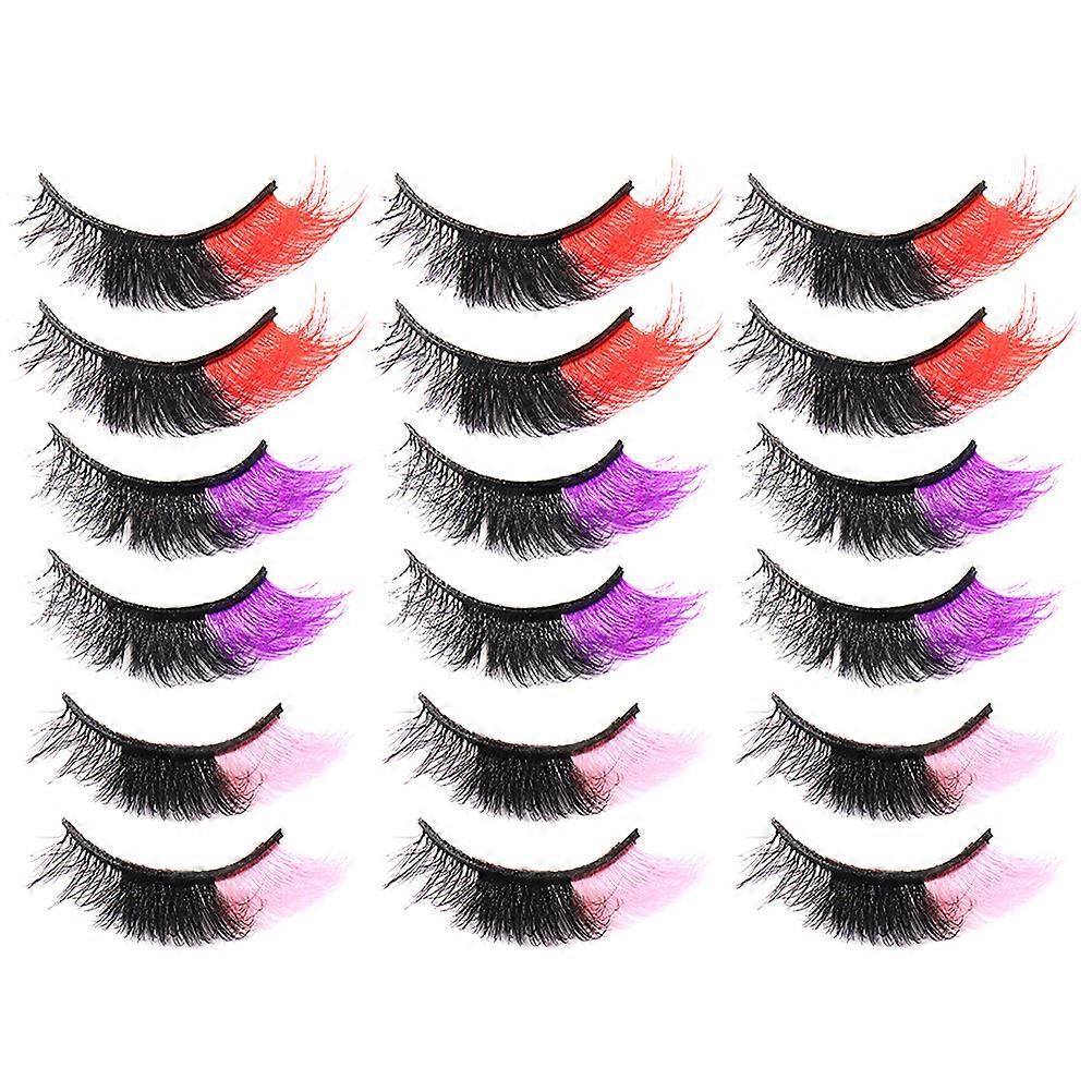 Colored Lashes Faux Eyelashes for Makeup Use 9Pairs Cosplay Style