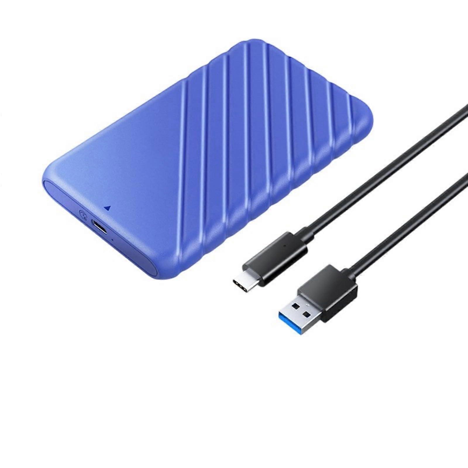 Hard Disk Box 2.5Inch External Enclosure USB 3.0 For PC And Laptop Blue USBA To USBC