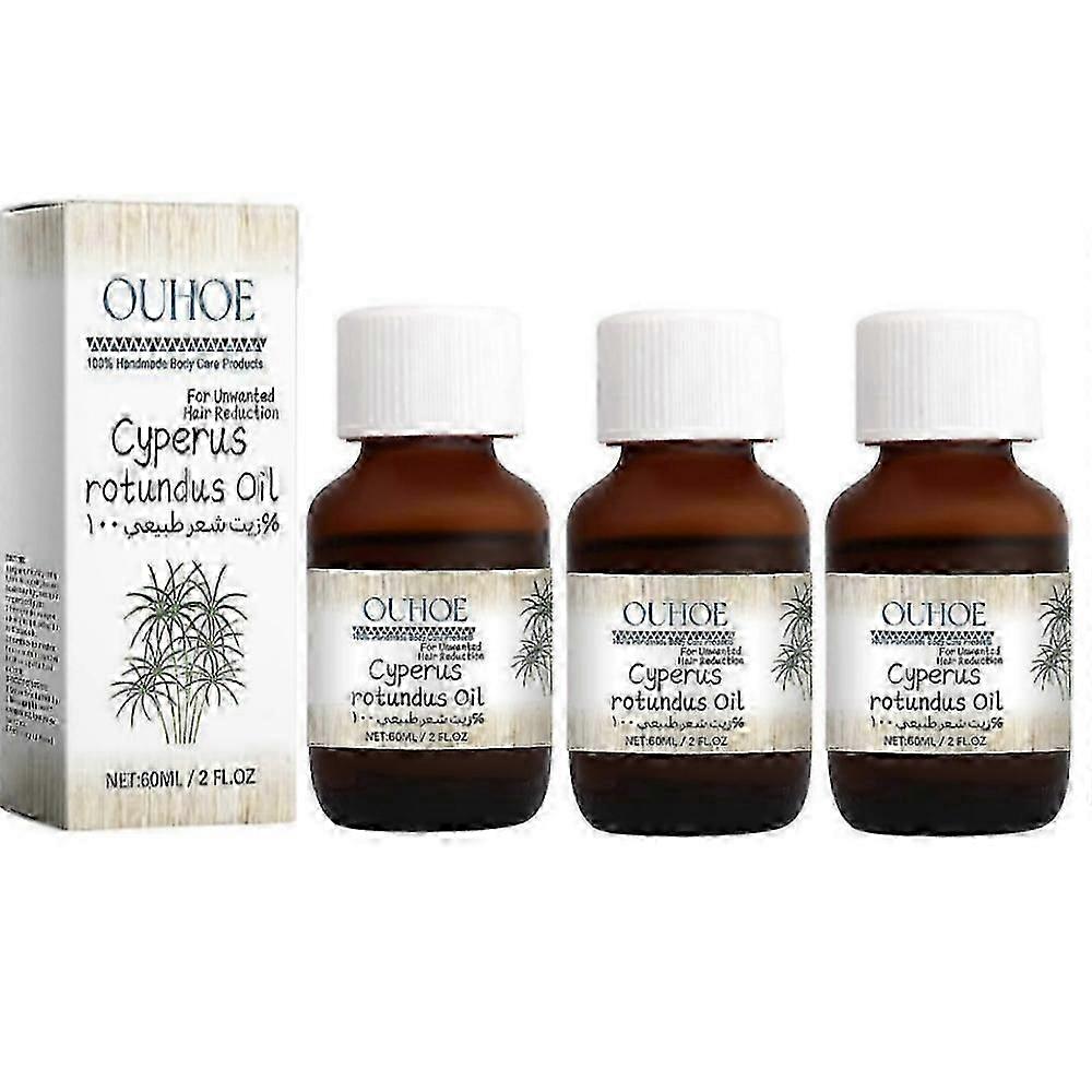 3x 60ml Cyperus Rotundus Öl zur Haarentfernung, zur Reduzierung des Körperhaarwachstums