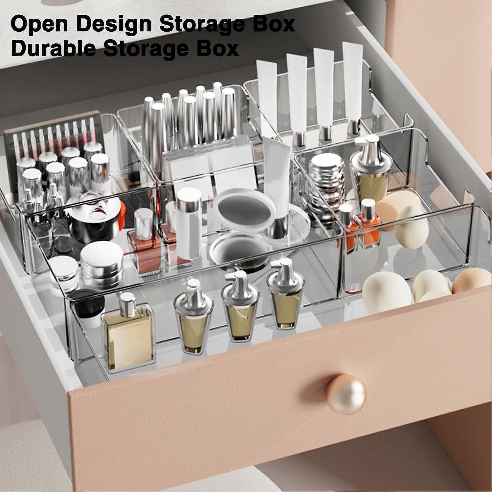 SUSUchens Drawer Storage Box L, Large Capacity, Multi-use Organizer for Stationery, Makeup, Office Supplies, Compatible with Desk Organizing – White