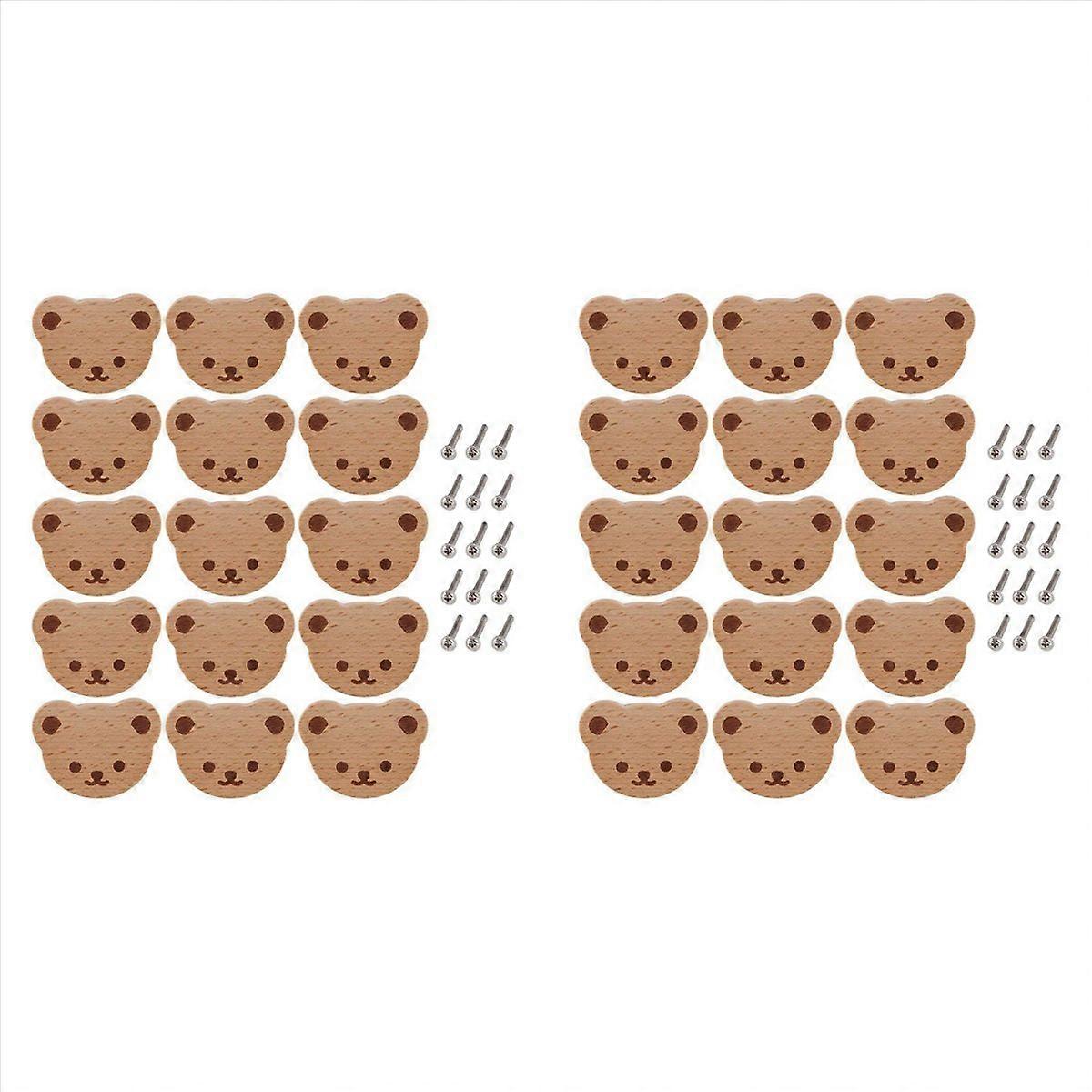 15Pcs Furniture Knobs,Wooden Drawer Knobs