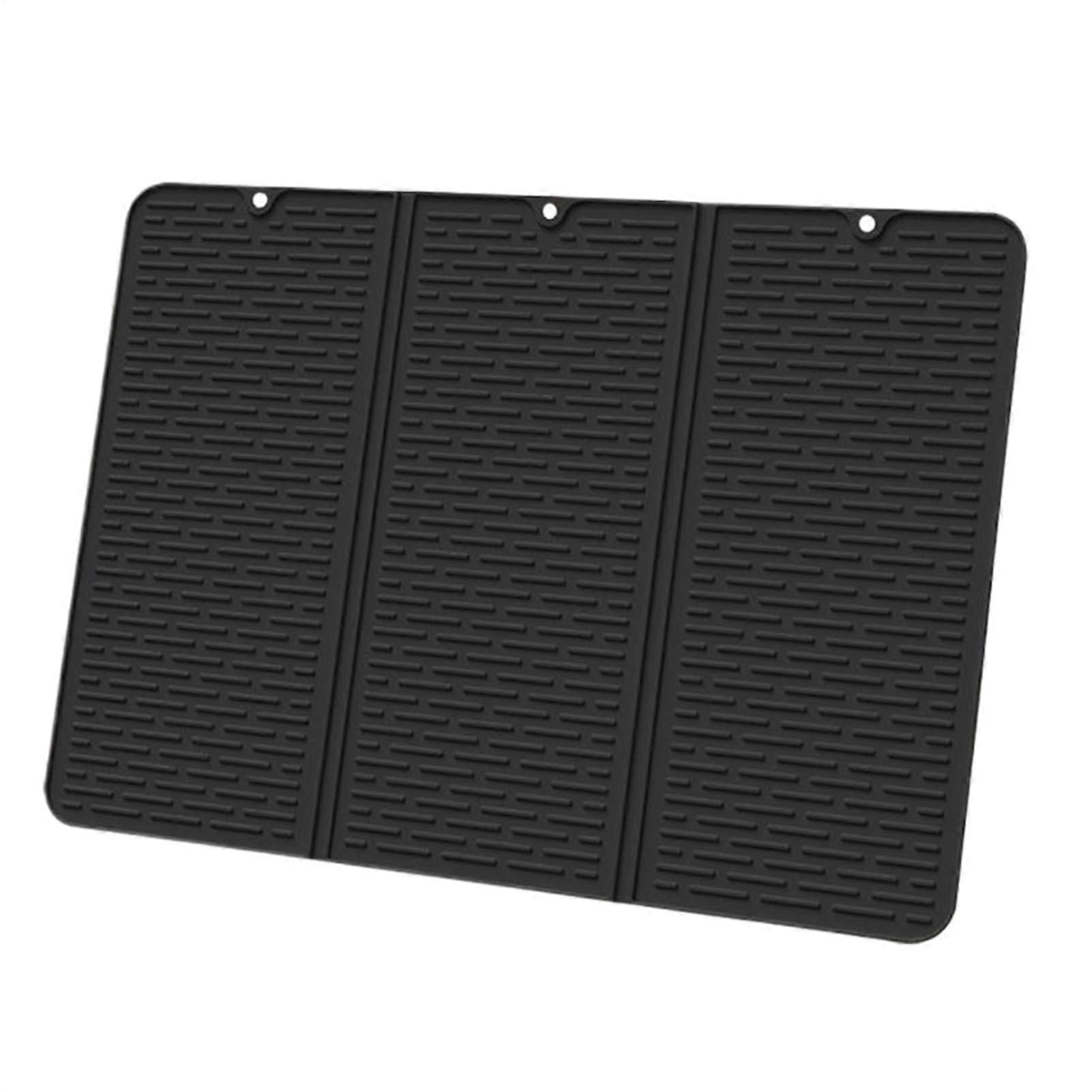 Silicone Protector Stove  Heat Shield Stove Burner Protector Counter Drying Pad Black
