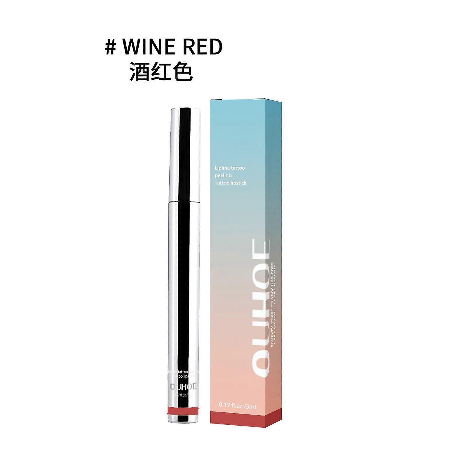 Ouhoe Peeling Lip Liner (Wine Red) Rich Lip Lines Show Lip Color Without Makeup Peeling Lip Liner