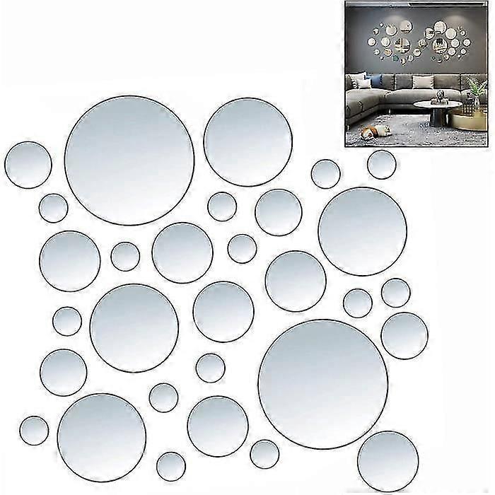 Wall Mirrors Round 3D Mirror Wall Stickers