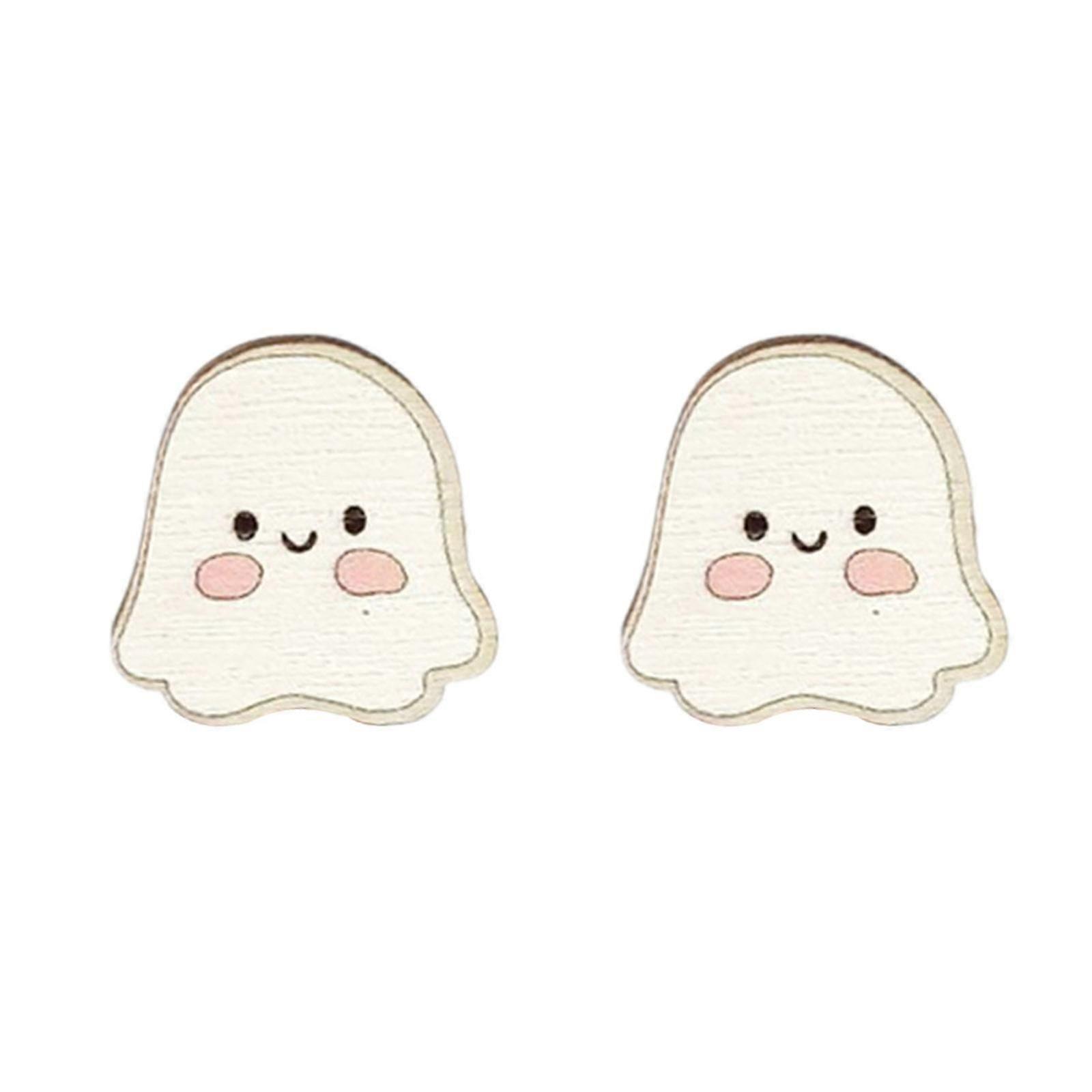 Spooky Halloween Wood Stud Earrings for Women's