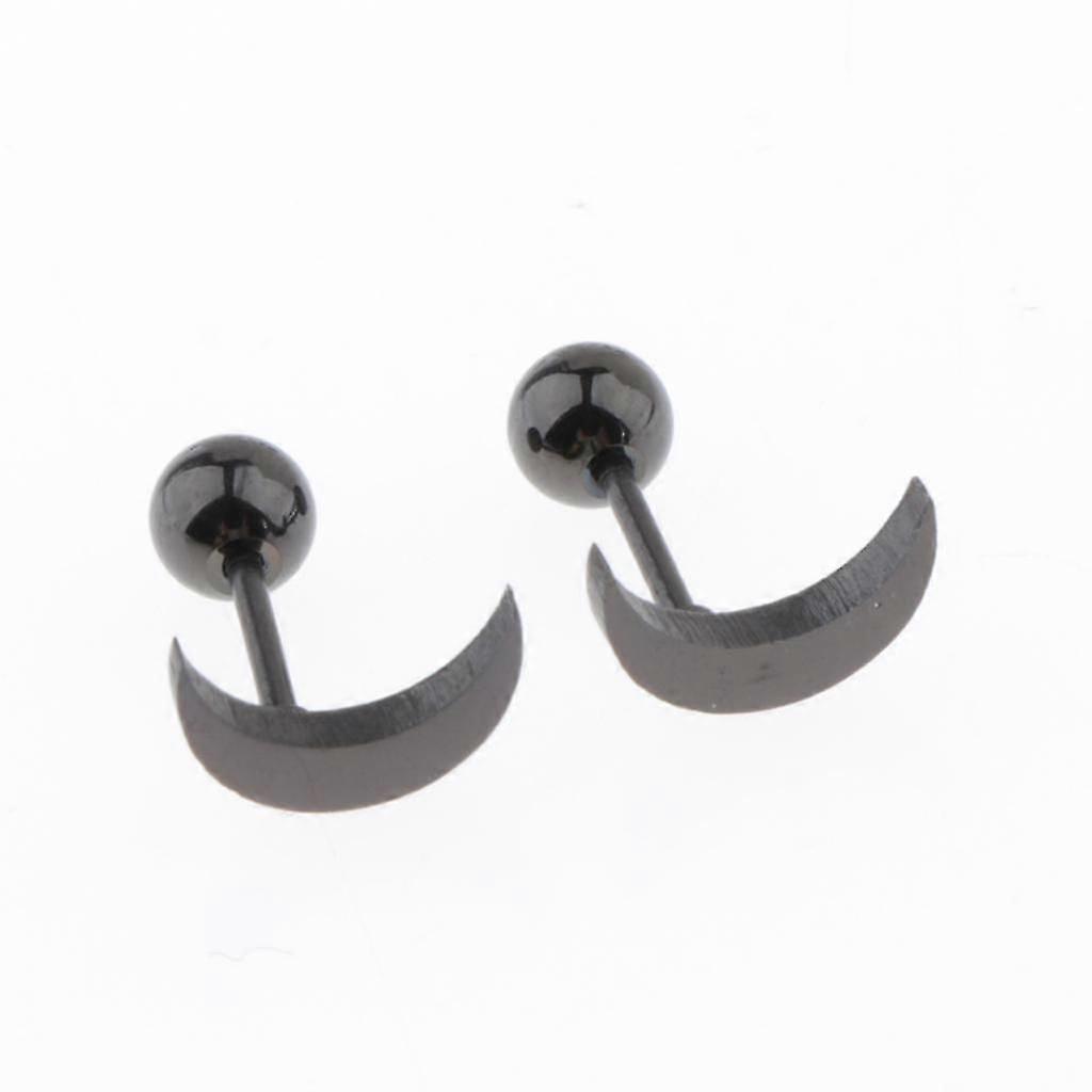 Stainless Steel Ball Screw Back Earrings Star Heart Moon for Women's