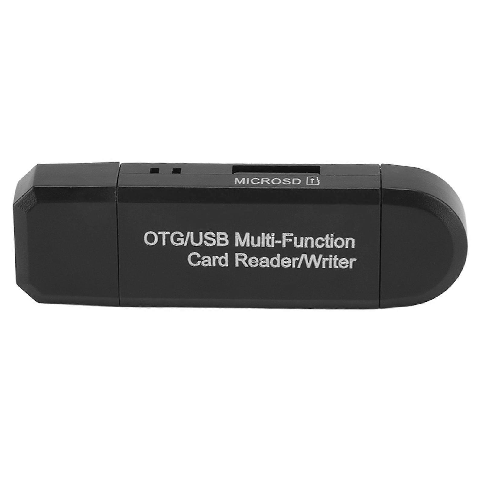 Card Reader USB 2.0 64G 2 in 1 Male Supporting OTG Memory Card Storage Card Reader for Smartphone Computer Black 