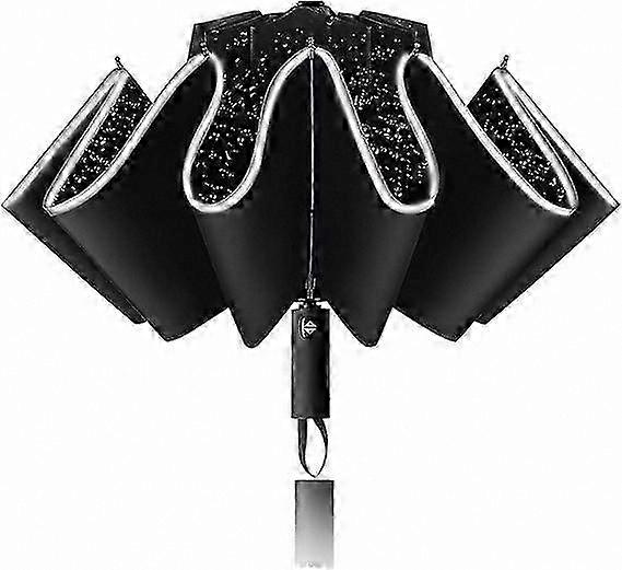 Windproof Travel Umbrella with Reverse Folding Design and 12 Ribs for Durability