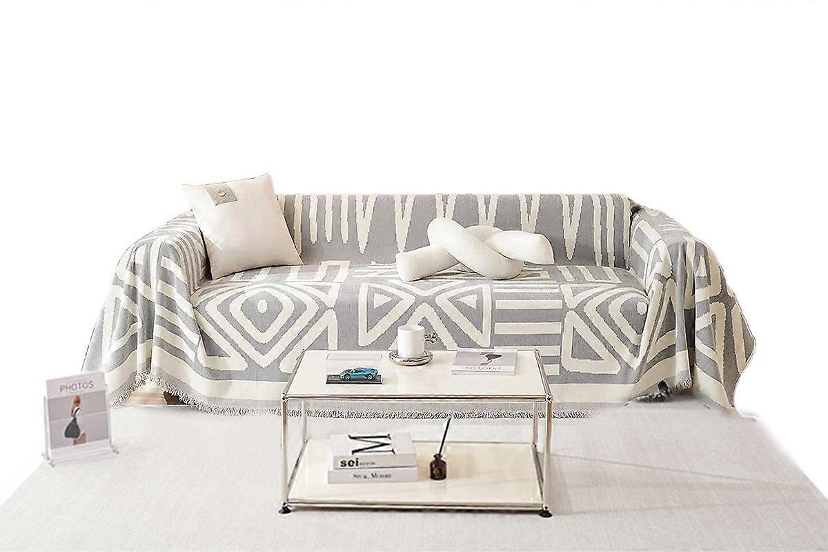 Boho Sofa Plaid Blanket Geometry Couch Cover Ethnic Sofa Cover Slipcover
