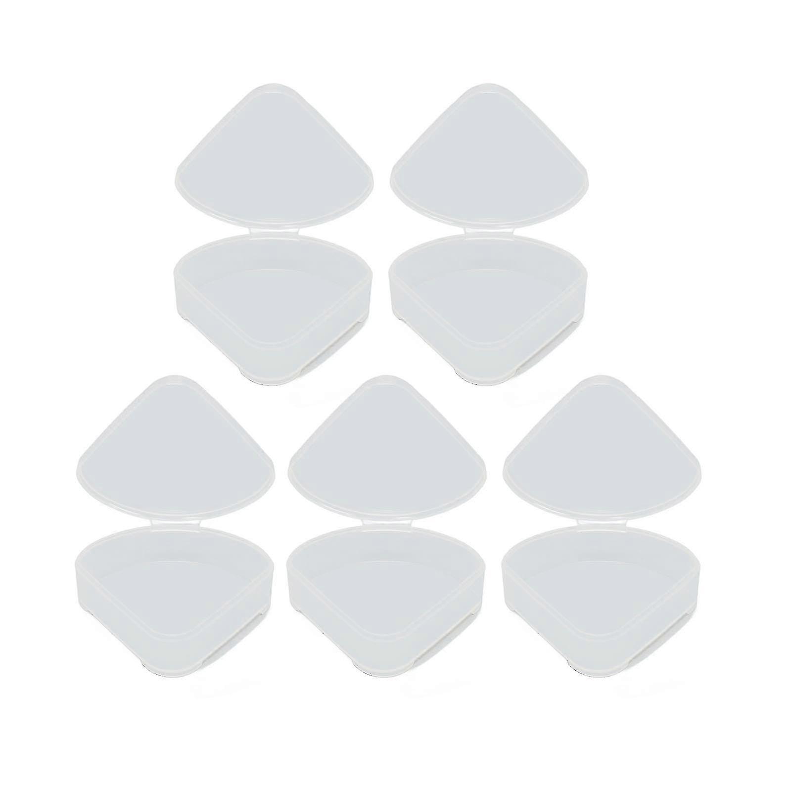 5pcs Powder Storage Box Portable Transparent Triangle Makeup Puff Container Case for Bead Capsules miao4