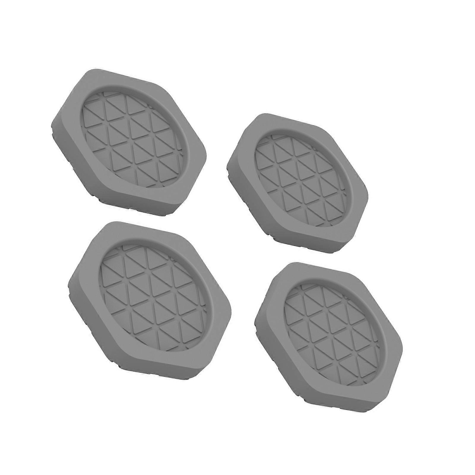 Set of 4 Nonslip Plastic Pads for Washers and Appliances to Minimizing Vibrations and Protect Surfaces from Damage  Grey