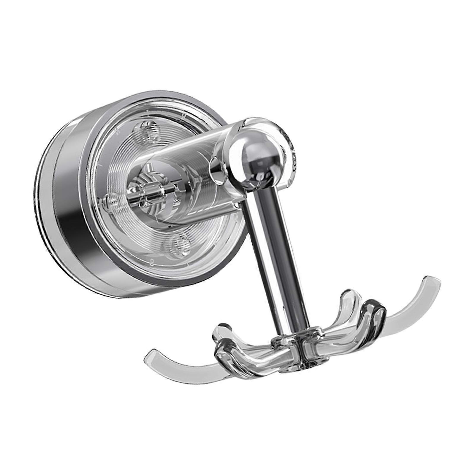 Space Saving Suction Cup Mounted Rotating 6 Claw Hook No Holes Required Rotating Suction Hook ABS Wall Hook for Kitchen  Translucent grey