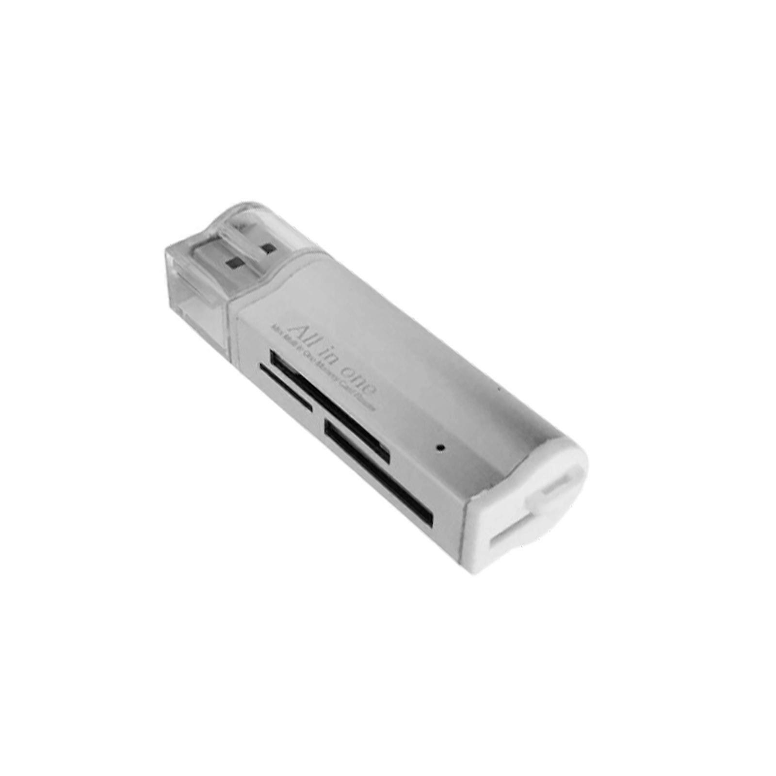 USB Memory Card Reader Memory Sticks Adapter for SDTF MS M2s High Transmission Speed  Silver grey