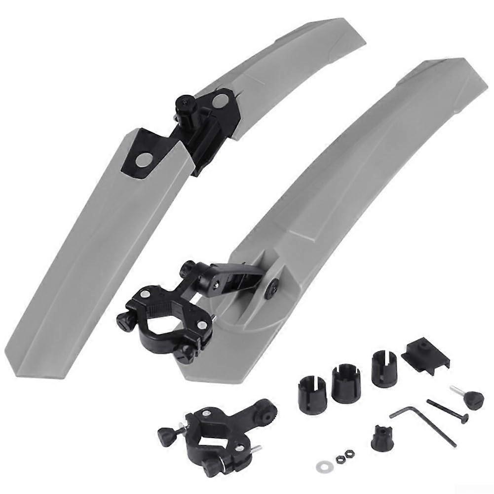 Quick Release Mudguard Set With Taillight Front 610mm Rear 560mm Soft Rubber Fenders WearResistant Ordinary Gray