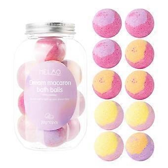 20g*10-piece pink bottle bath salt balls, 20g multi-bubble bath balls, moisturizing, oil-controlling, children's multi-bubble foot bath balls.
