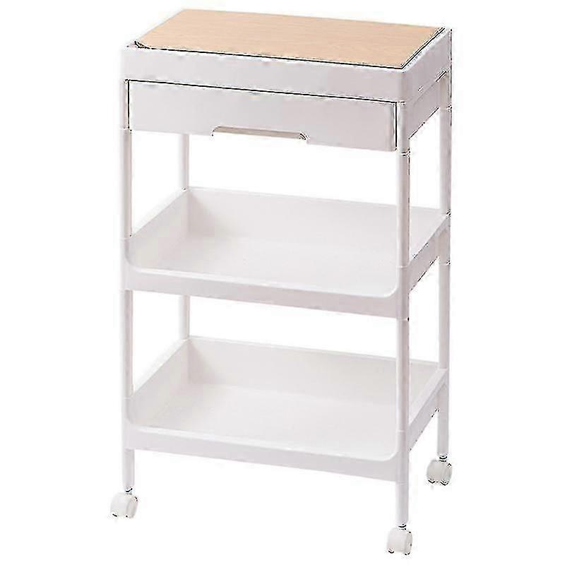 Large Capacity 3 Tier Rolling Utility Cart With Cover And Wheels - Ideal For Beauty Salon And Dormitory Storage - Sturdy Eco-friendly Pp Mdf Construct