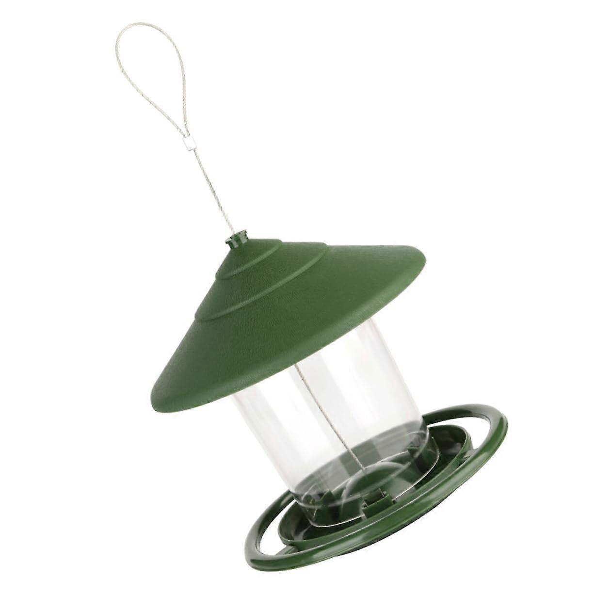 Wild Bird Feeder Roofed For Outdoor Use With Automatic Refill System Easy To Inspect Food Levels Safe Plastic