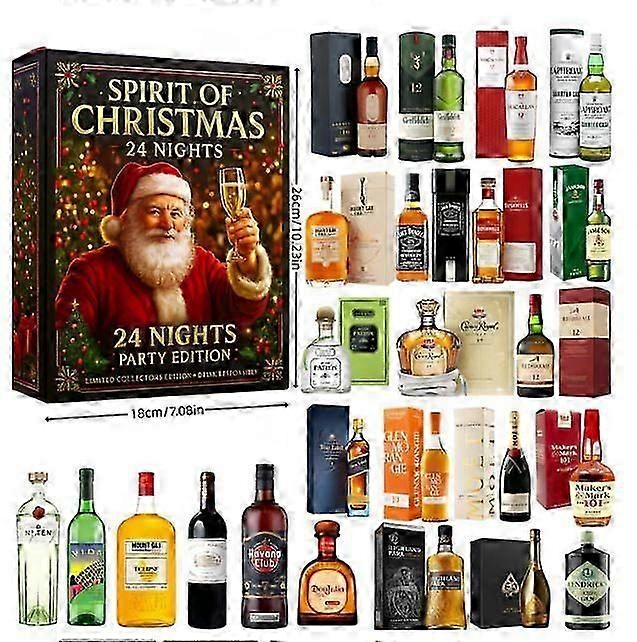 Quality 2025 Whiskey Advent Calendar - 24 Days Premium Whiskey Tasting Experience for Christmas Countdown, 2D Acrylic Flat Plane Design with Airplane 