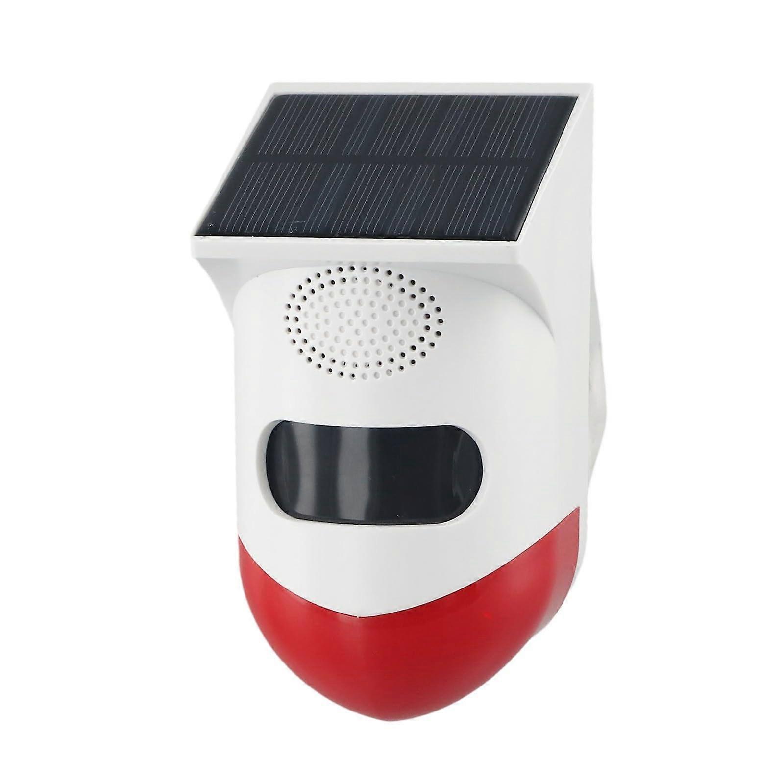 Solar Powered Outdoor Infrared Alarm With PIR Motion Sensor IP67 120dB Strobe Wild Boar Deterrent For Farmland