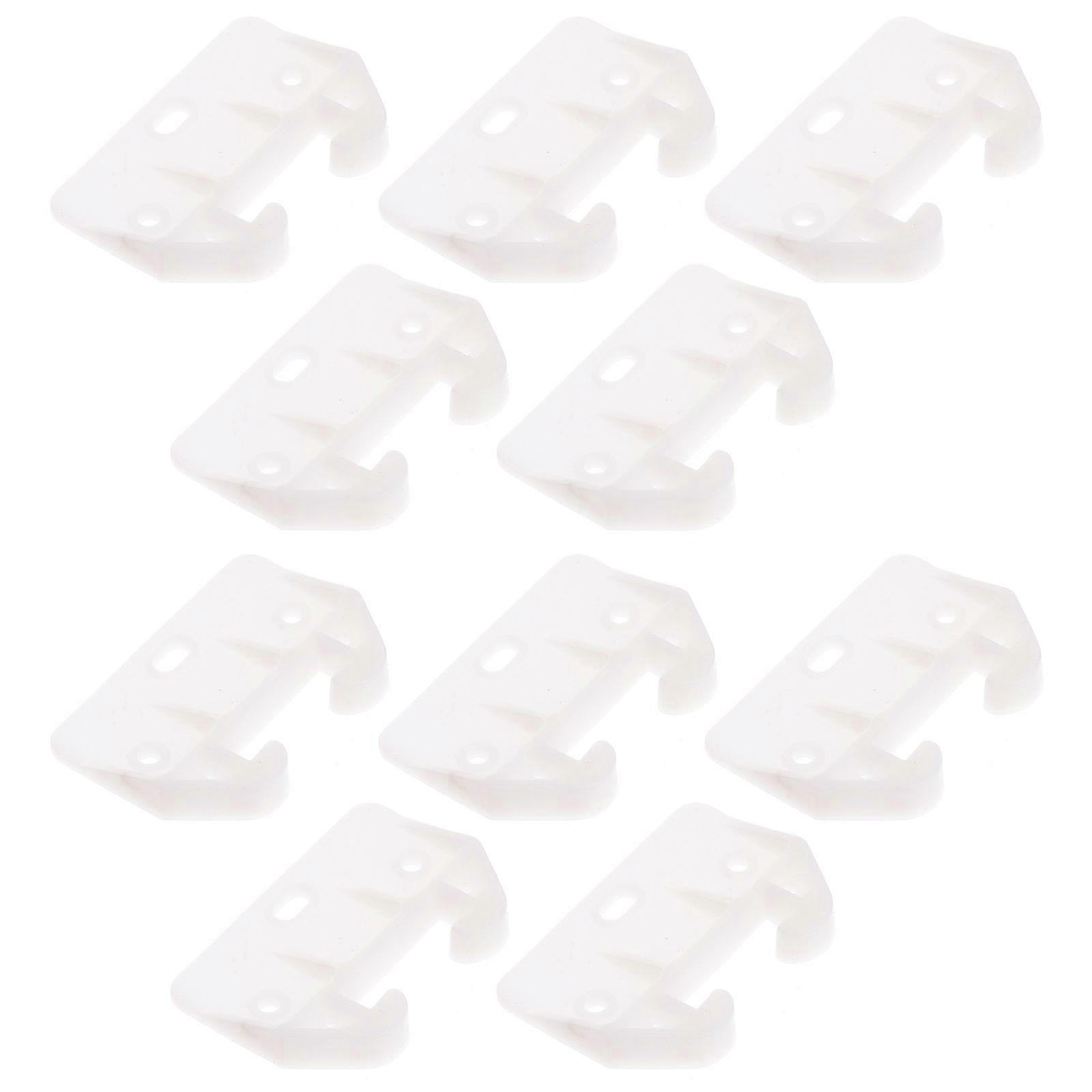 10pcs Plastic Drawer Track Guides Slides Replacement Furniture Parts (White)