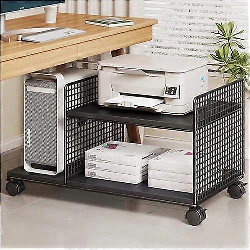 FloorStanding Printer Stand, 66x38x31 cm, Lockable Wheels, Storage Rack, Easy Assembly, Space Saving