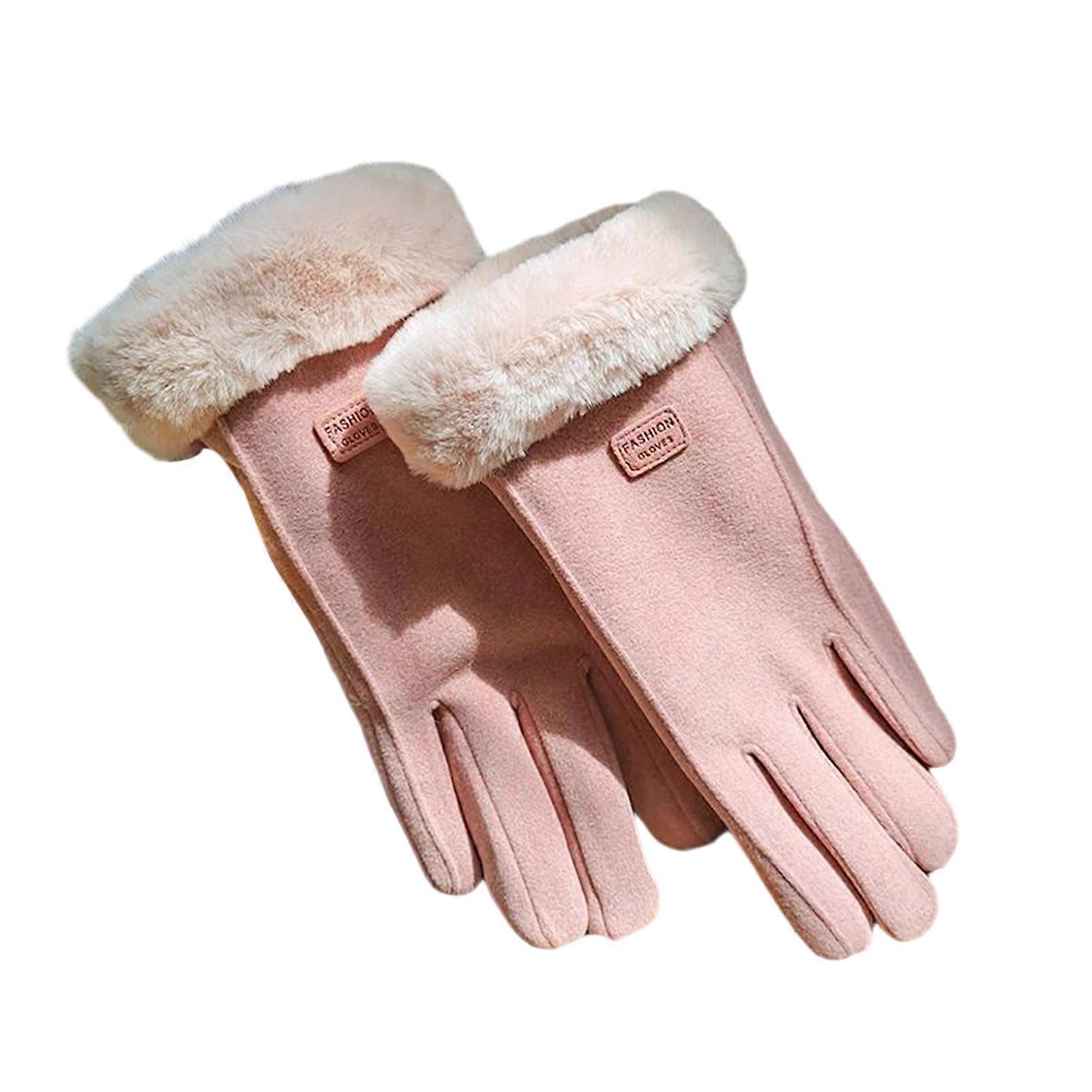 Fleece Lined Touchscreen Gloves for Women - Windproof for Winter & Driving