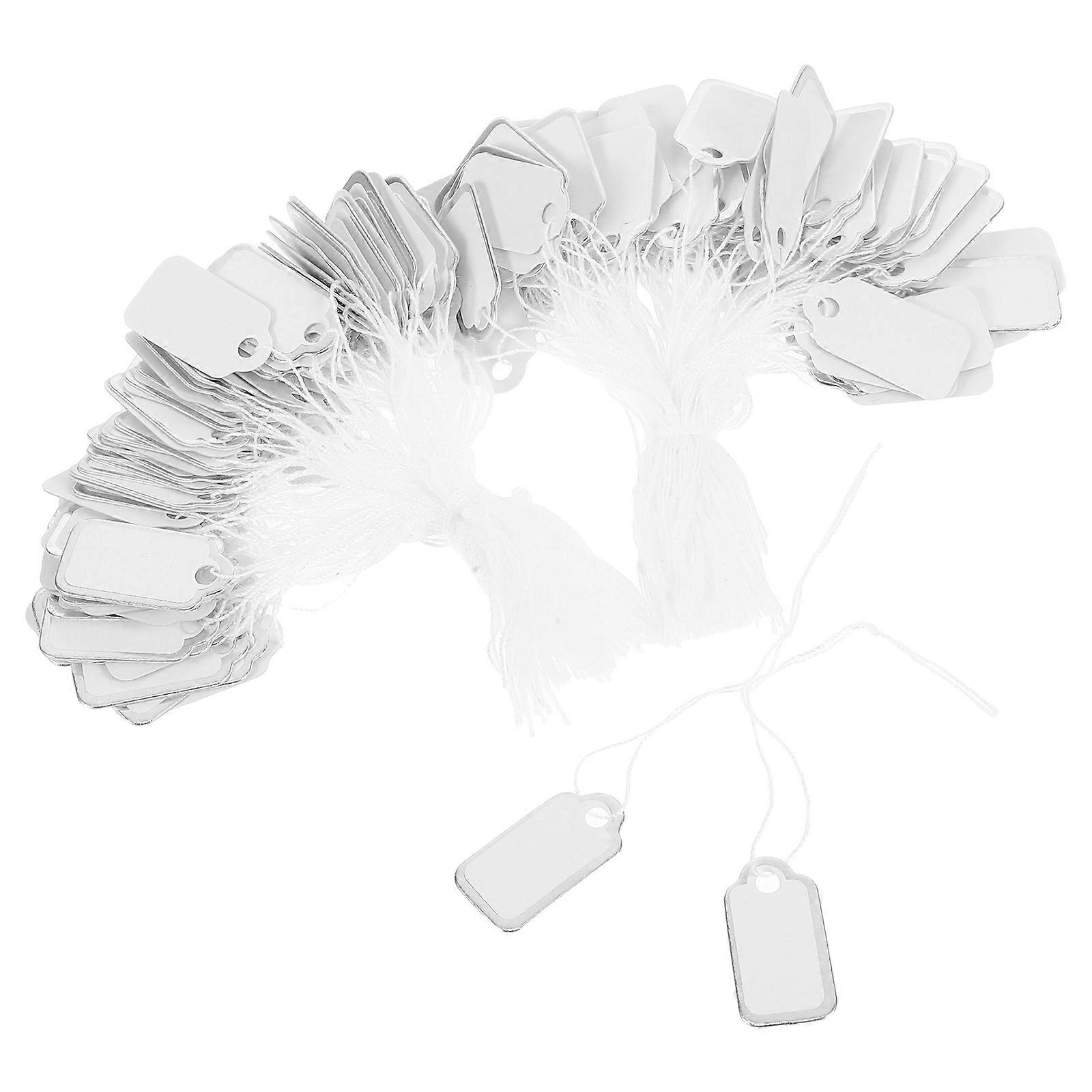 Jewelry Tags with Cotton String for Marking 200Pcs White Paper Tags