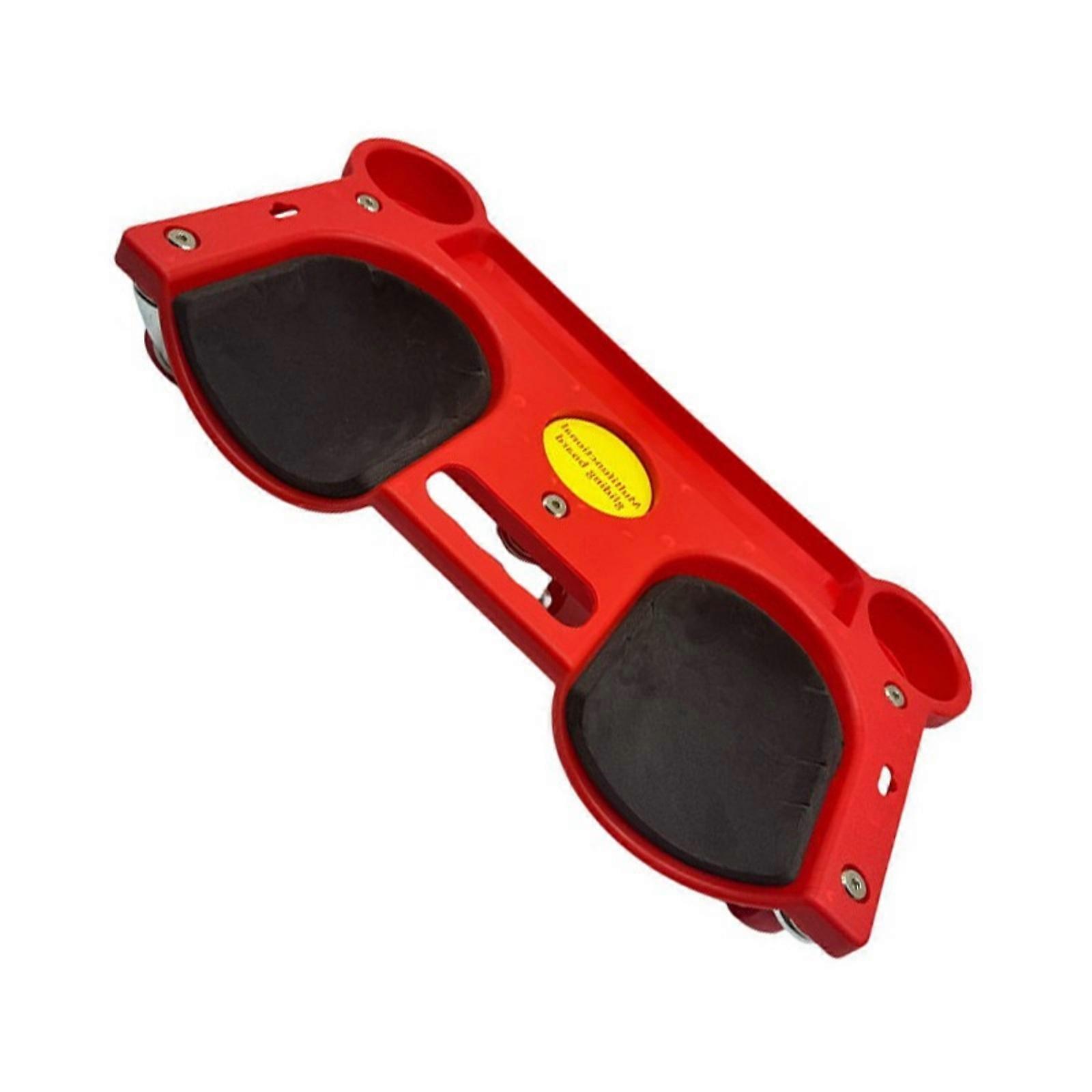 Portable Slip Resistant ABS Kneeling Board For Automotive Repair Rotating Wheel Design With Fatigue Proof Foam Padding  red