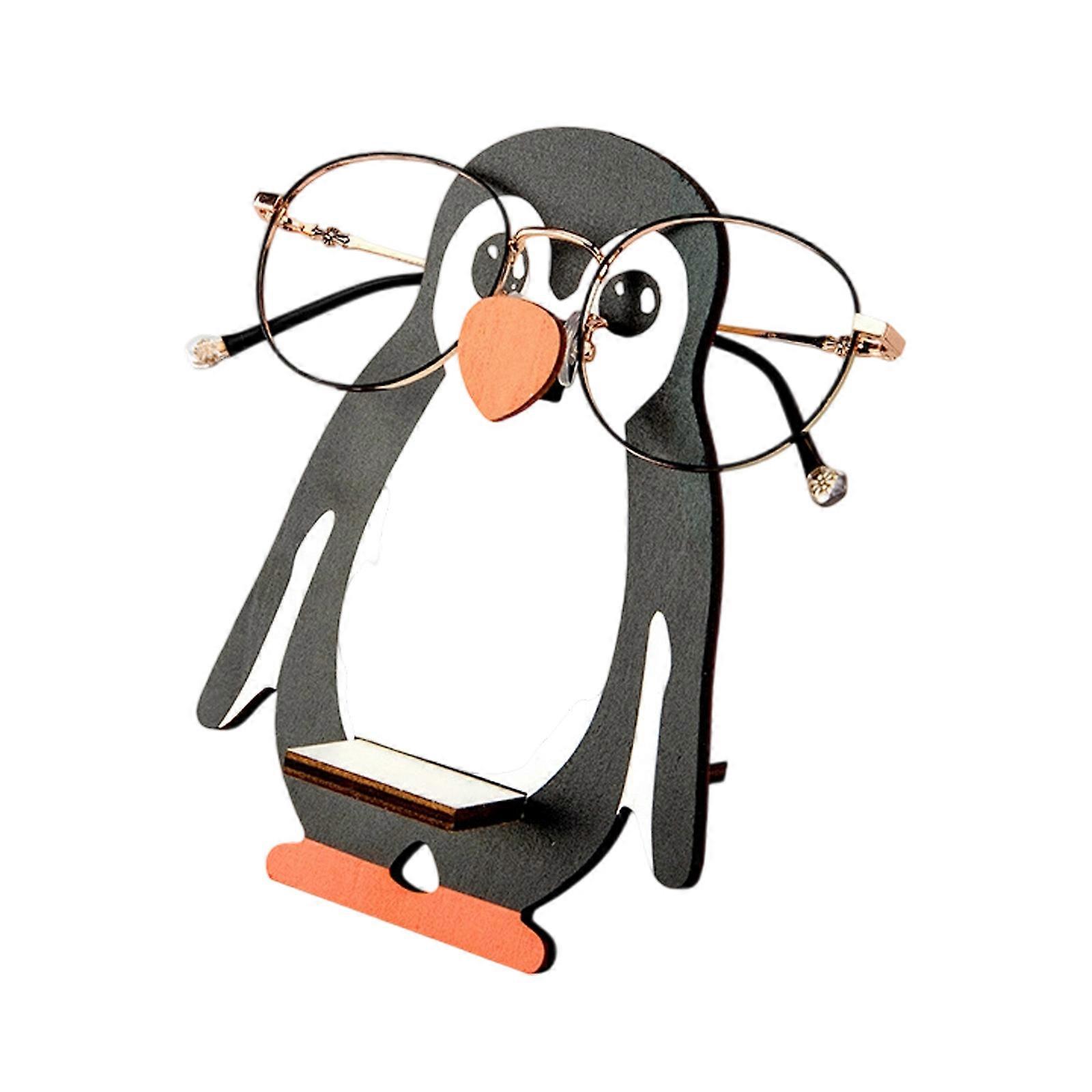 Double Function Oaken Desk Addition Mobile Device Owner & Glasses Storage Creative Incised Plan Multicolor