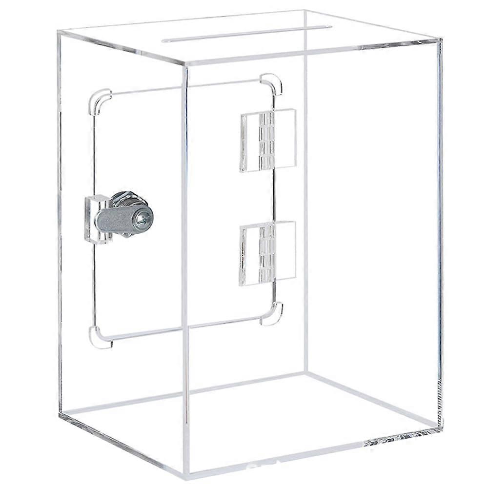 Clear Acrylic Piggy Bank With Lock And Keys, Coins And Bills Storage Box, Secure Tip Change Box For Kids And Adults