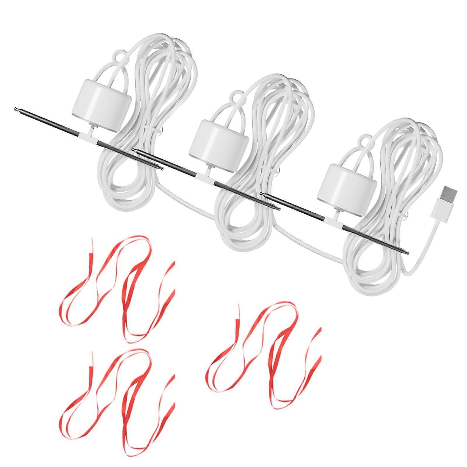 USB Powered Hanging Fan With Anti Fly Function For Food Markets Outdoor Dining Adjustable Retractable Quiet Operation Multicolor