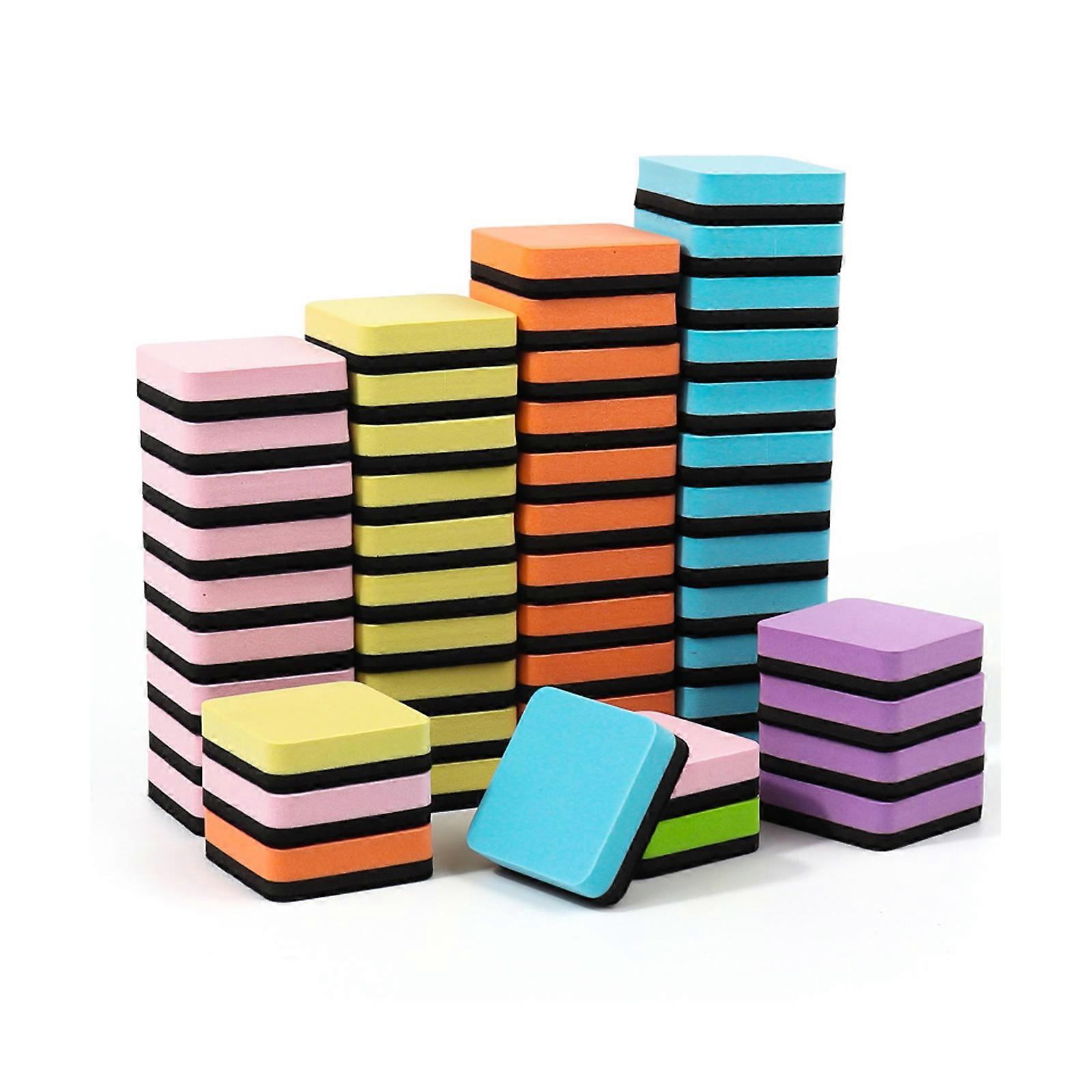 24/48 Pcs Dry Eraser Felt Whiteboard Cleaner Easy to Use Whiteboard Eraser For School Office Classroom Use Multicolor