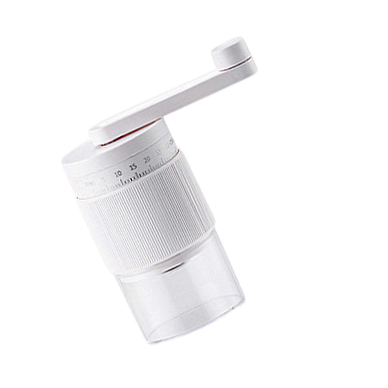 Manual Coffee Grinder with Ceramic Core and External Adjustment Plastic Coffee Grinder for Precise Grind Control  White