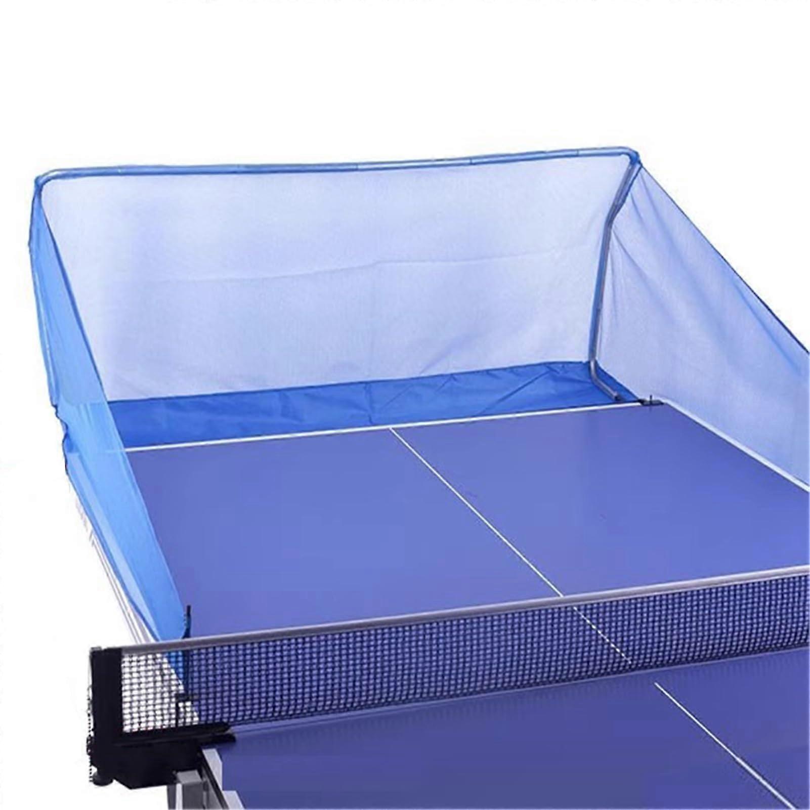 Table Tennis Ball Collecting Net For Small Space, Lightweight Blue Mesh With Clamps, Portable Ping Pong Practice Net