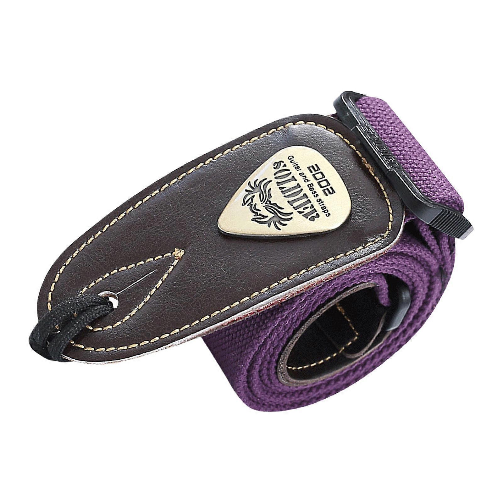Guitar Strap with Reinforced Metal Fasteners Adjustable Electric Bass Strap for Secure Connection and Long Term Use  Purple