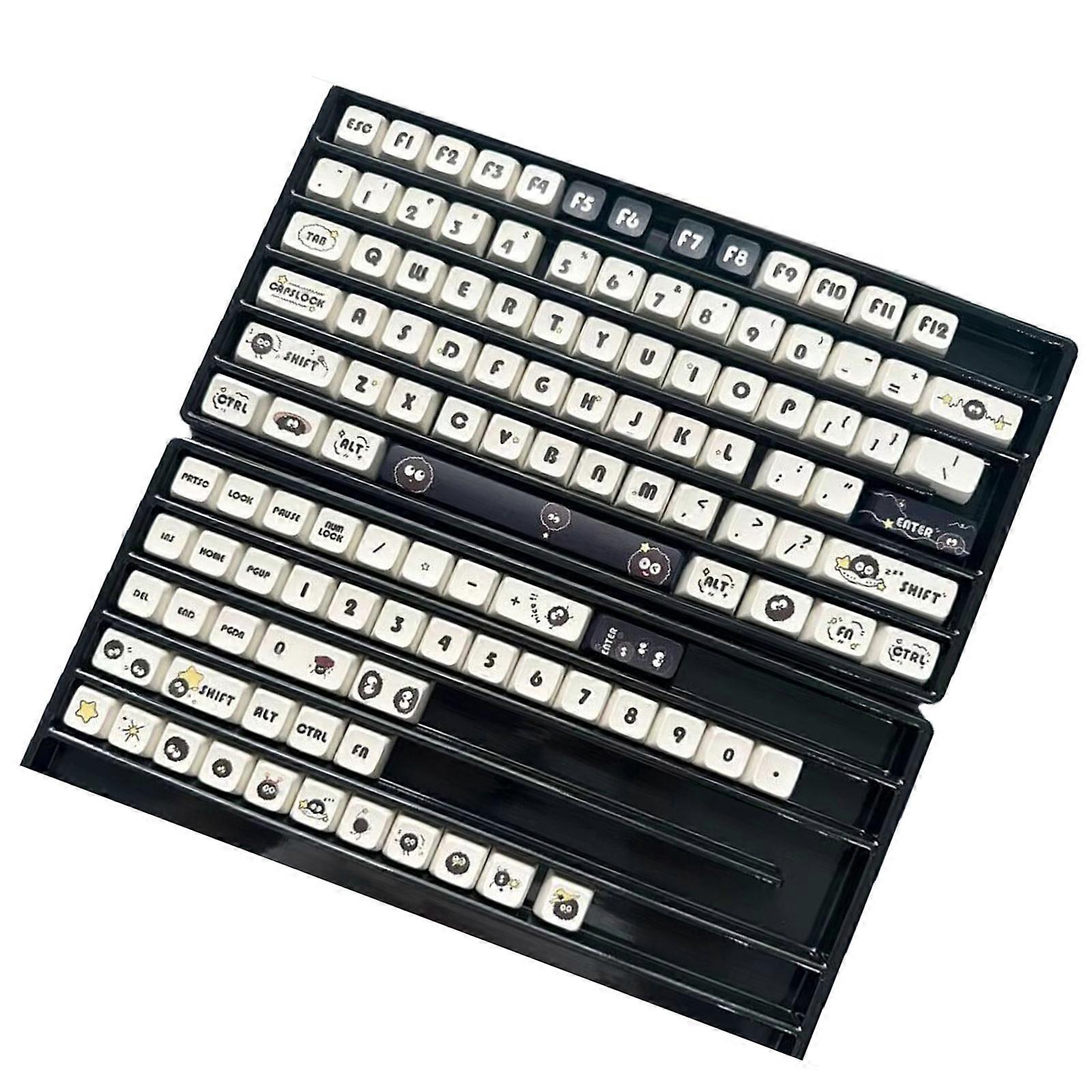 120PCS Precise XDA PBT Keycaps with Coal Theme for Mechanical Keyboard for Gamers and Coders Multicolor