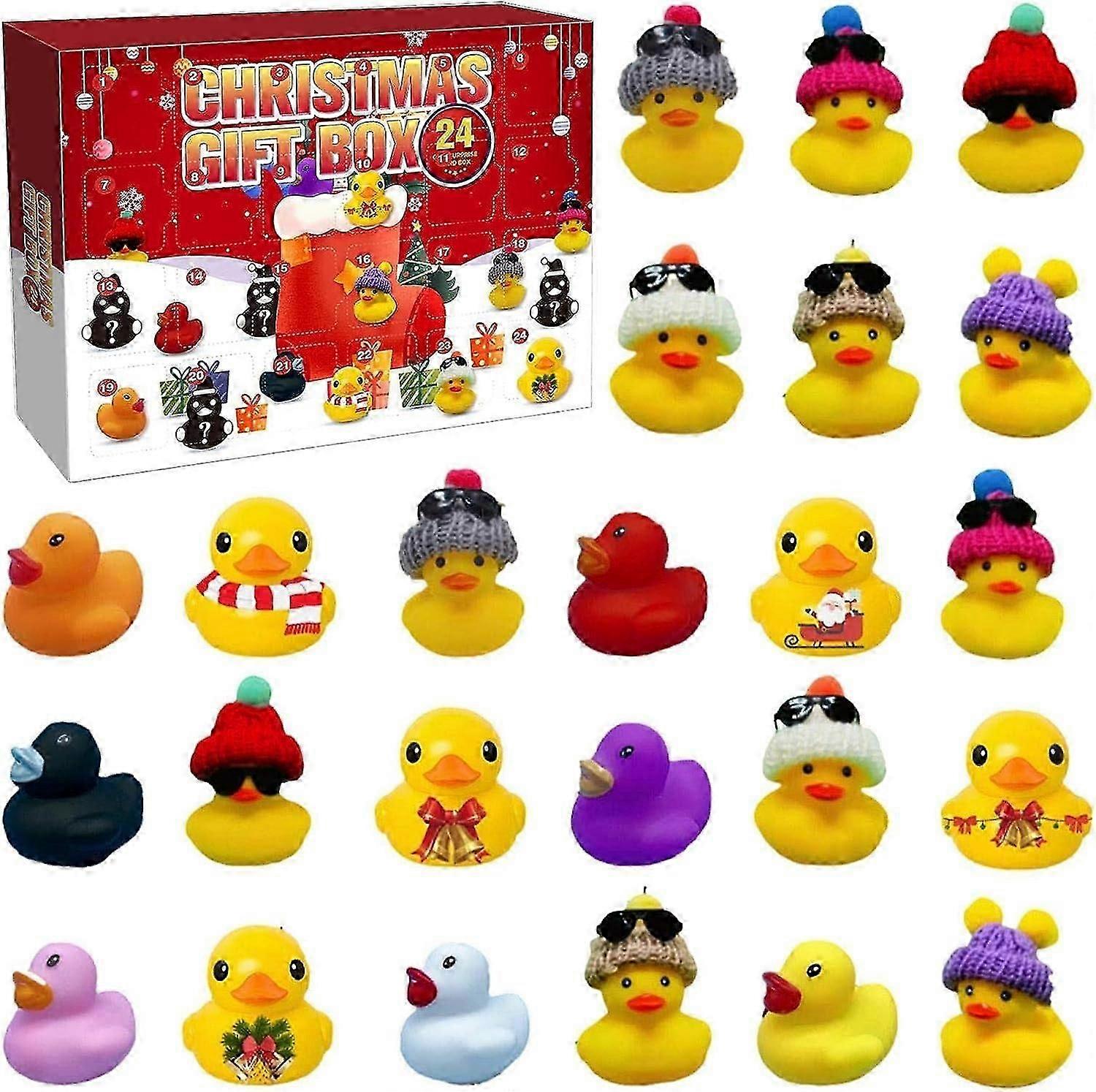 Rubber Duck Advent Calendar 2023,Mini Christmas Rubber Ducks Advent Calendar,Advent Calendar 2023 Kids,For Boys,Girls,Kids,Christmas Party Favor Gifts