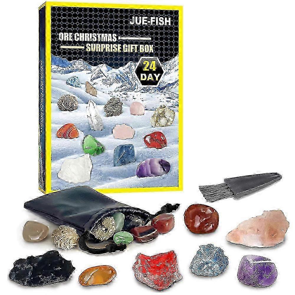 24 Days Christmas Countdown Calendars 24 Grids Gem Mineral Crystal Stone Collection Advent Countdown Calendar Xmas Gift