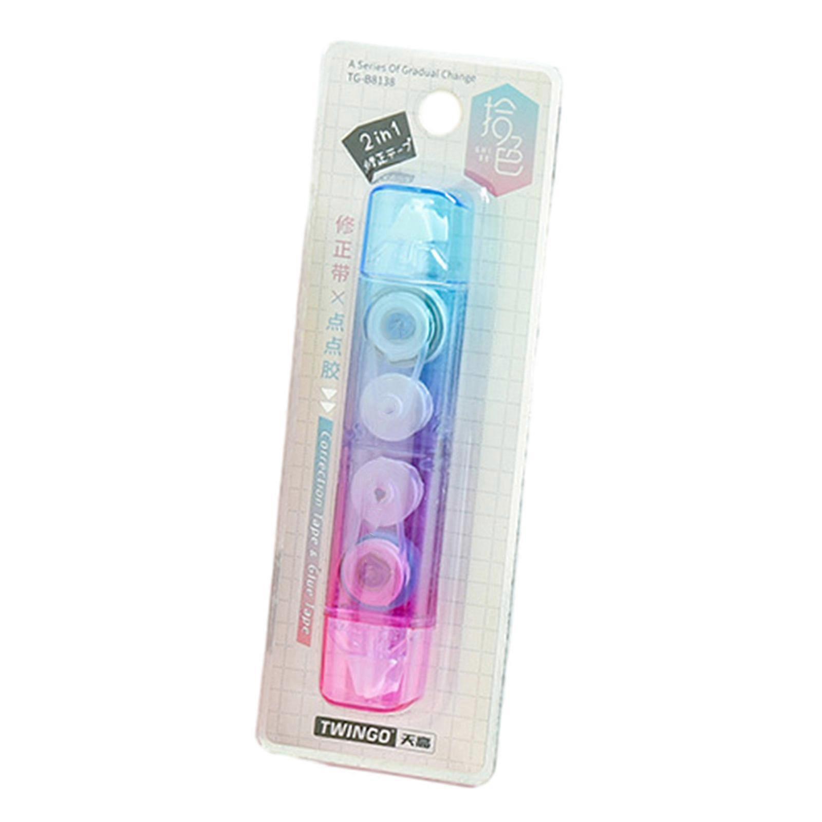 2 in 1 Correction Tape and Dots Glues Easy to Use Tear-Resistant Tape White Out Correction Tape School Office Supplies Multicolor