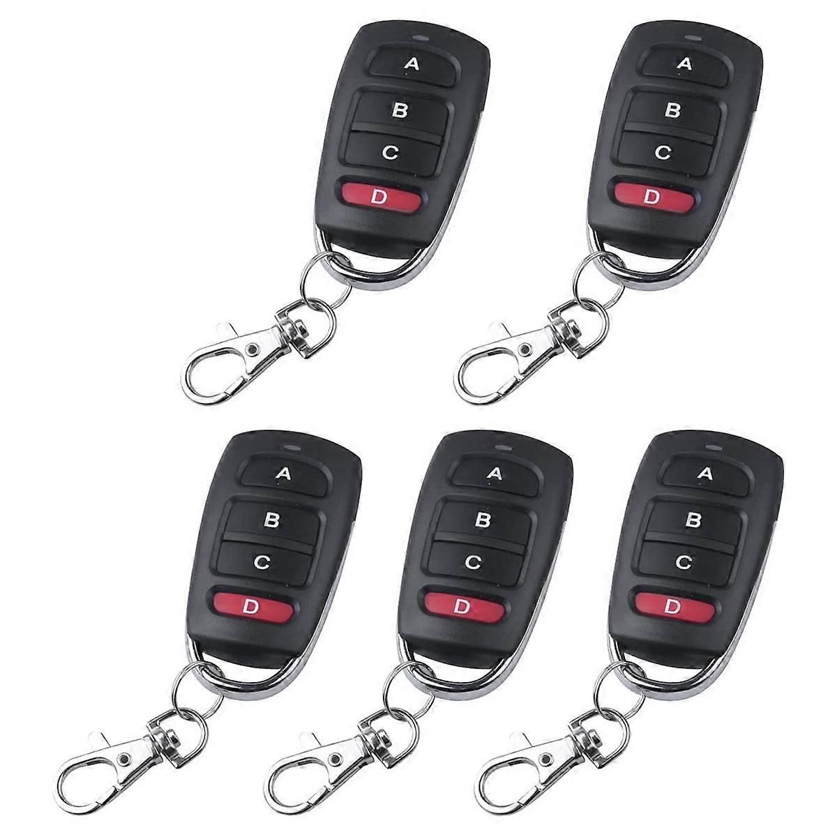 5 Universal 433 MHZ Cloning Remote Control Keychain,Duplicates Remote Controls Replacement Garage Door Opener