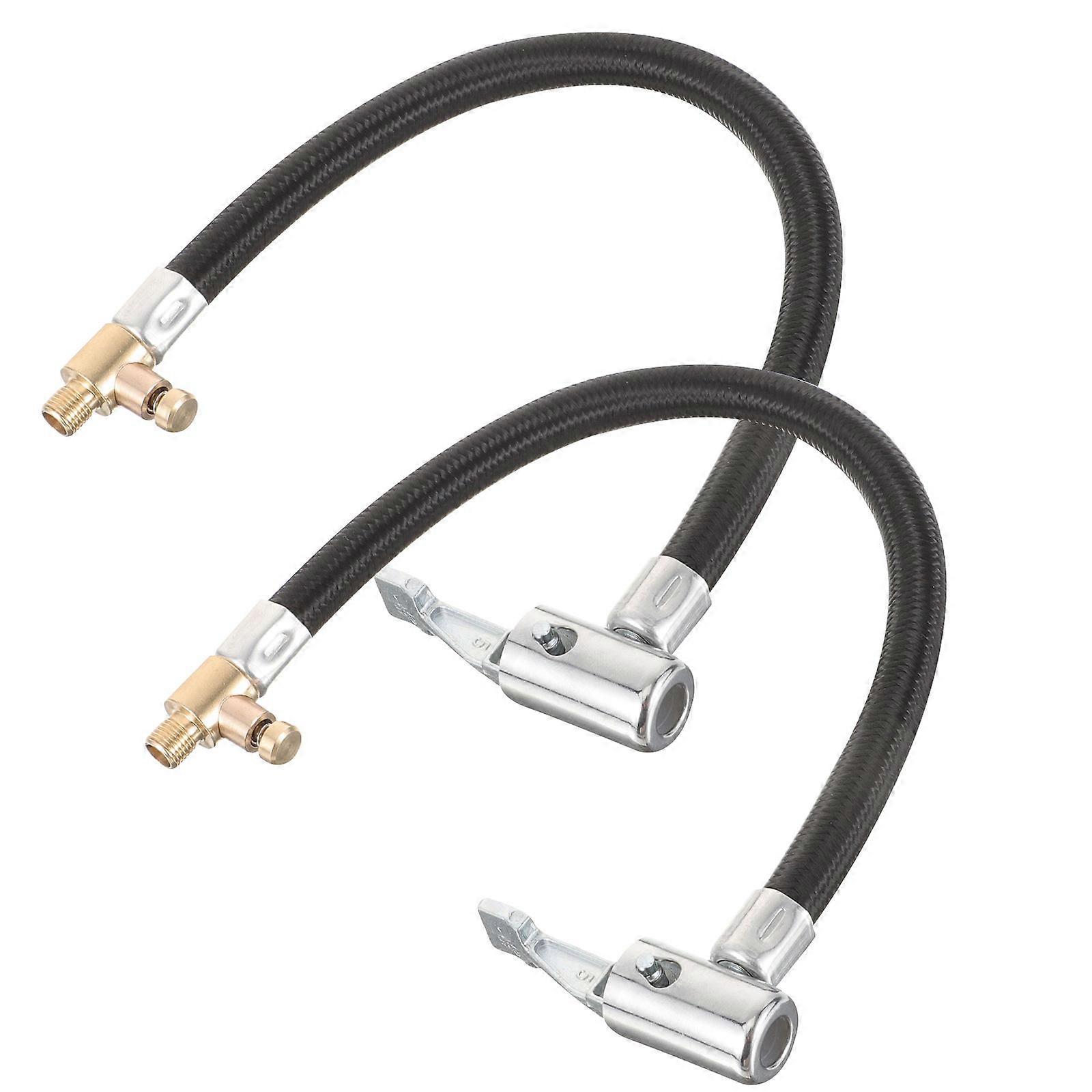 2Pcs Pump Hose Adapter Metal Extension Hose Flexible Inflator Compressor Connect Pipe