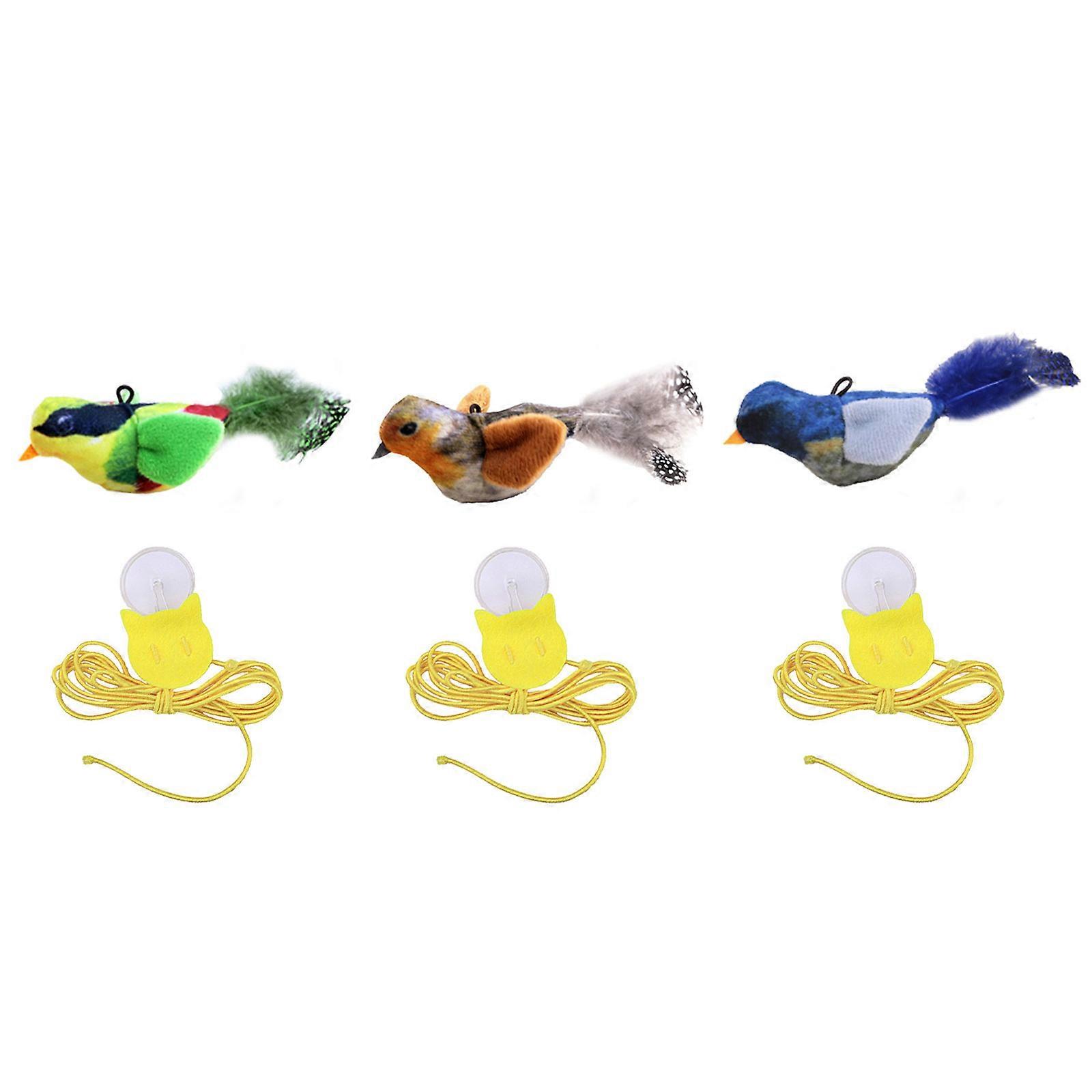 Cats Bird Toy Chirping Interactive Bird Toy Teasing Sparrow Fun Exercise Toy for Indoor Felines Play Exercise Toy Multicolor