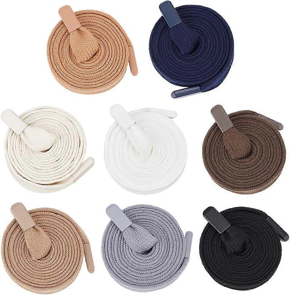8 Pcs Premium Fibre Drawstring Cords 54.3 57.5 Inch Long 8 Colors Flat Replacement Drawcords with Alloy Cord End for Pants Sweatpants Sweatshirts Hood