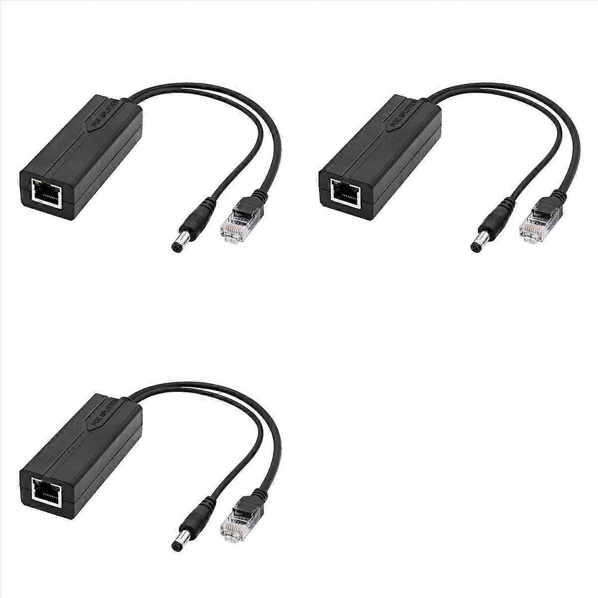 3X 48V to 5V POE Splitter Adapter Active Adaptive Separator Isolated Injector DC 5.5x2.1mm Port for 