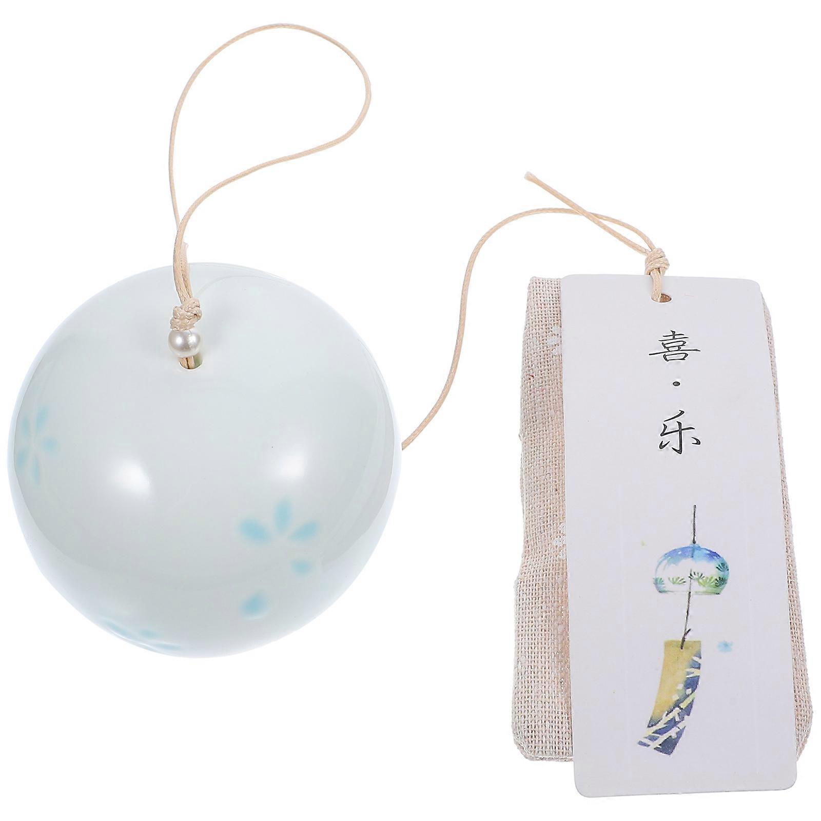 Decorative Ceramic Wind Chime for Decor with 1Pcs Japanese Wind Bell