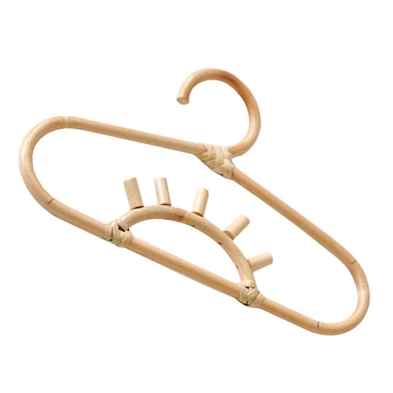 Rattan Clothes Hanger with Smooth Surface for Baby Nursery Organization and Moms' Wardrobe