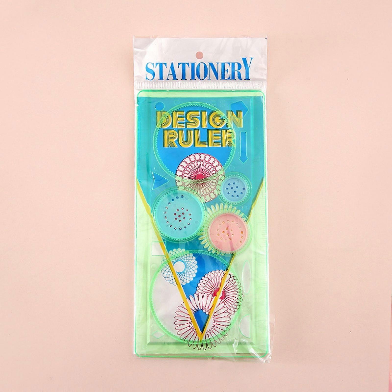 Kiplyki Art Clear Gear Geometric Ruler 8 Pcs Circle Template for Drawing Plastic Template Ruler Drawing Toys Curve Stencils With Pens Pape