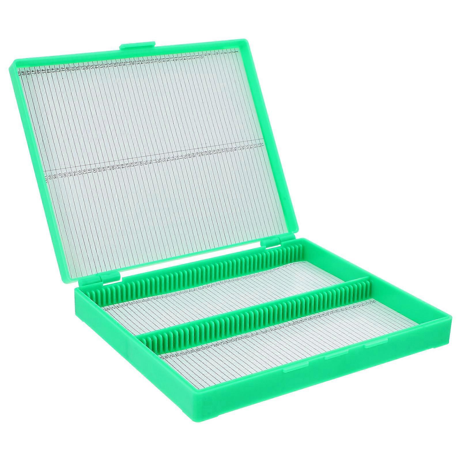 Microscope Slides Slide Boxes Plastic for Laboratory Equipment Green Organization 1Set