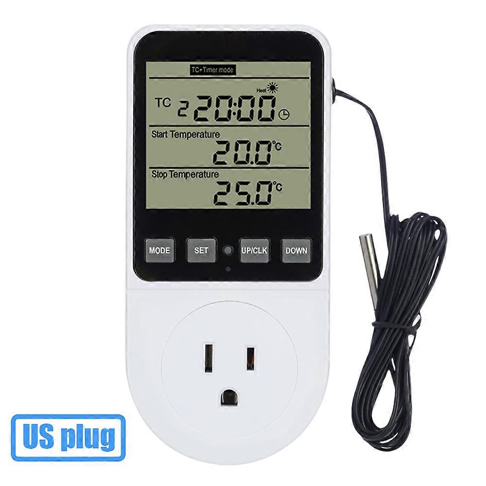AC120-240V Temperature Controller Socket Fully Functional Thermostat Timer Switch Accuracy Heating Cooling Regulator Thermometer